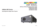 USER MANUAL - Digital Projection