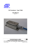 Tilt Transducer - Type TT420 User Manual