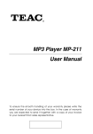 MP3 Player MP-211 User Manual