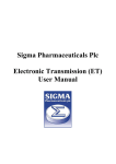 Sigma Pharmaceuticals Plc Electronic Transmission (ET) User Manual