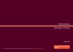 USER MANUAL TRAINING CENTRES