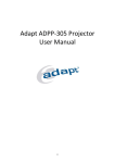 Adapt ADPP-305 Projector User Manual