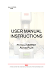 USER MANUAL INSTRUCTIONS