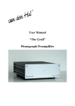 User Manual “The Grail” Phonograph Preamplifier