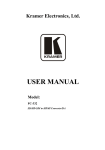 USER MANUAL - Kramer Electronics