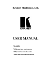 USER MANUAL - Kramer Electronics