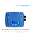 MPS-1100 User Manual - Savings on pool pump energy