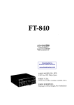 Yaesu - FT-840 Service manual