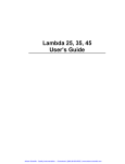 Lambda 25, 35, 45 User's Guide