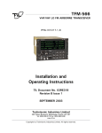 TFM-566 Installation and Operating Instructions