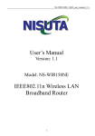 User's Manual IEEE802.11n Wireless LAN Broadband Router