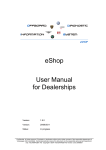 eShop User Manual for Dealerships