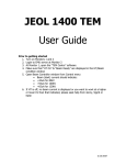 JEOL 1400 TEM User Guide