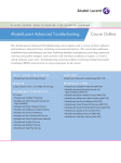 Course Outline Alcatel-Lucent Advanced Troubleshooting
