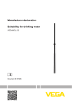 Operating Instructions - Suitability for drinking water