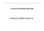 GARAGE DOOR OPENER INSTALLATION MANUAL