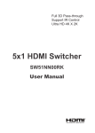 User Manual 5x1 HDMI Switcher with IR 4K x 2K