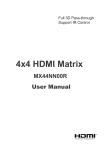 User Manual 4x4 HDMI Matrix with IR