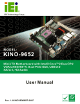 KINO-9652 Mini-ITX SBC User Manual