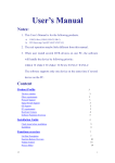 User's Manual User's Manual