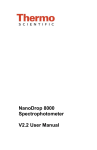 NanoDrop 8000 Spectrophotometer V2.2 User Manual