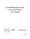 ECAN527HR Isolated 1 Mb/s CAN interface board User's Manual