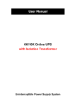 6K/10K Online UPS with Isolation Transformer User Manual