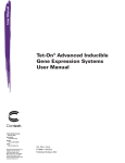 Tet-On® Advanced Inducible Gene Expression Systems User Manual