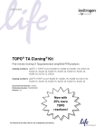 TOPO® TA Cloning® Kit User Guide (Pub. no MAN0000047, Rev A.0)