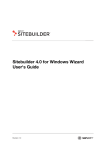 Sitebuilder 4.0 for Windows Wizard User's Guide