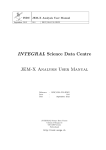 INTEGRAL Science Data Centre JEM-X Analysis User Manual