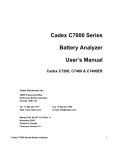 Cadex C7000 Series Battery Analyzer User's Manual - HY-LINE