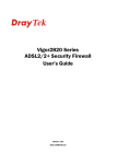 Vigor2820 Series ADSL2/2+ Security Firewall User's Guide