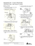 MONARCH ® 1730® PRINTER OPERATING INSTRUCTIONS