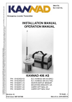 INSTALLATION MANUAL OPERATION MANUAL KANNAD 406 AS