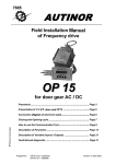 Field Installation Manual of Frequency drive for door gear AC 1 DC
