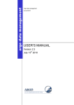 USER'S MANUAL - Argo Data Management