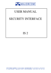 USER MANUAL SECURITY INTERFACE IS 2