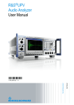 R&S UPV User Manual - Rohde & Schwarz France
