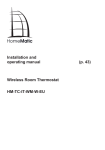 Installation and operating manual (p. 43) Wireless Room Thermostat