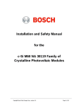 Installation and Safety Manual for the c