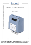 OPERATING AND INSTALLATION MANUAL Flow transmitter SE56