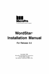 WordStar® Installation Manual
