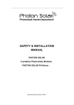 SAFETY & INSTALLATION MANUAL - Photon