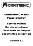 OMNITRONIC P-250 Service-manual Serviceunterlagen Documents