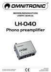 USER MANUAL LH-040 phono preamplifier