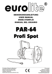 EUROLITE PAR-56 Spot w/cable & brake User Manual (#4910)