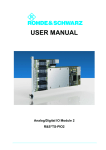 USER MANUAL - Rohde & Schwarz