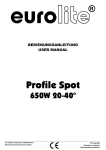 EUROLITE Profile Spot 650W 20-40° User Manual