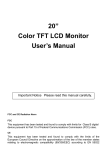 20” Color TFT LCD Monitor User's Manual
